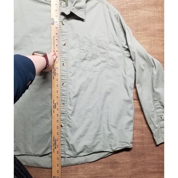 Eddie Bauer Mens XL Long Sleeve Green Button Front Cotton Shirt Gorpcore Outdoor - Picture 9 of 10